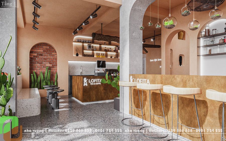 Mẫu thiết kế nội thất quán cafe Lofita