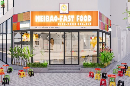 Thiết kế nội thất cửa hàng MeiBao - Fast food | Nhà Vuông
