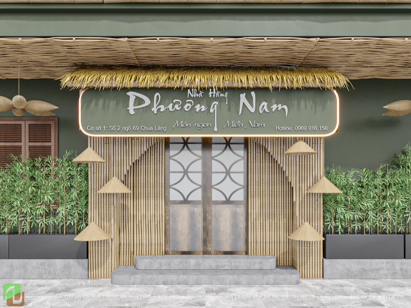 Thiết kế nội thất nhà hàng Phương Nam 69 Chùa Láng đậm chất Nam Bộ